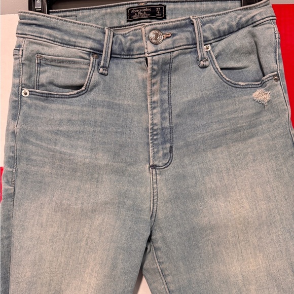 Abercrombie & Fitch High Rise Women Jeans - Light Blue super skinny 27/4s - Picture 4 of 8